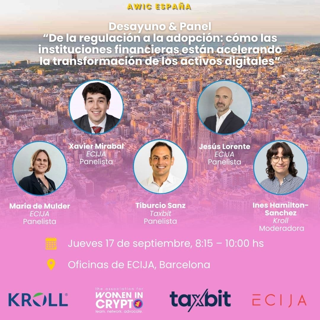 Cartell de l’activitat: AWIC x EBC | Desayuno & Panel